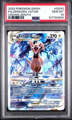 PSA 10 GEM MINT 2023 POKEMON SWSH CROWN ZENITH FULL ART ZERAORA GG43 😎🔥 - Image 1