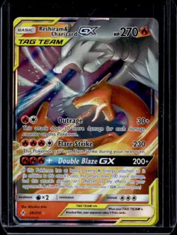 2019 Pokemon SM Unbroken Bonds Reshiram Charizard Tag Team Holo #20/214 - Image 1