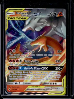2019 Pokemon SM Unbroken Bonds Reshiram Charizard Tag Team Holo #20/214 - Image 1