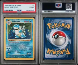 Pokemon TCG Blastoise Holo Unlimited Rare Card 2/130 Base Set PSA 4 - Image 3