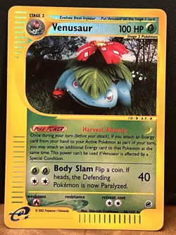Pokemon TCG Venusaur Expedition Base Set Reverse Holo Rare Card 30/165 MP - Image 1