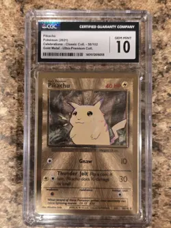 Pokemon TCG Celebrations Pikachu Gold Metal Card 58/102 CGC 10 GM - Image 1