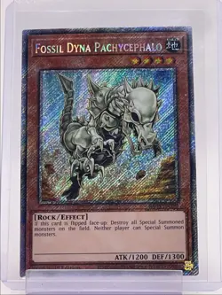 FOSSIL DYNA PACHYCEPHALO 2024 YU-GI-OH! SECRET RARE 1ST EDITION Q5842 - Image 1