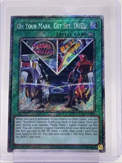 ON YOUR MARK, GET SET, DUEL! 2024 YU-GI-OH! SECRET RARE 1ST EDITION Q5842 - Image 1