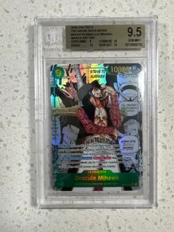 Dracule Mihawk (Manga) OP14-119 SEC One Piece The Azure Sea’s Seven BGS 9.5 - Image 1