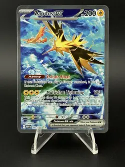 Pokemon TCG Zapdos EX 202/165 Scarlet & Violet 151 SIR Holo NM Card English - Image 1