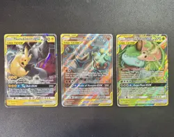 Pokemon Tag team GX 3 Card Lot - Pika & Zek/Venu & Sniv/Marsh & Machamp - EX/LP - Image 1