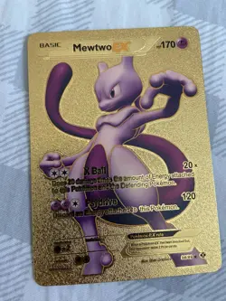 Pokemon Mewtwo EX Gold Foil Card - Fan Art Card - Image 1