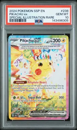 Pokemon Surging Sparks Pikachu ex 238/191 Special Illustration Rare Card PSA 10 - Image 1
