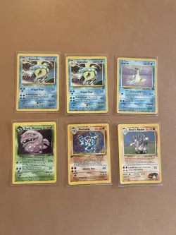 Vintage Holos Pokemon TCG Base/Team Rocket/Gym Heroes Set Damaged Lot of 6 Rare - Image 1