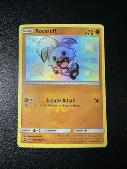 Rockruff SV23/SV94 SM Hidden Fates Shiny Baby Holo Rare Pokemon Card NM - Image 1