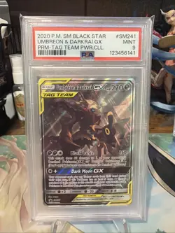 2020 Pokemon Umbreon and Darkrai GX Tag Team SM241 PSA 9 - Image 1