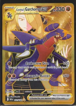 2025 Pokemon Destined Rivals - Cynthia's Garchomp EX 241/182 - Gold Secret Rare - Image 1