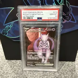 2025 POKEMON DRI EN-DESTINED RIVALS ULTRA RARE TEAM ROCKET'S MEWTWO EX PSA 10 - Image 1