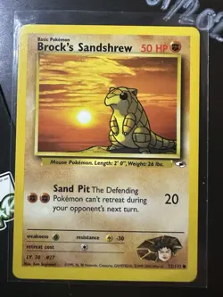 Brock’s Sandshrew 72/132, Gym Heroes, Pokemon TCG 2000, Vintage WOTC, Common, NM - Image 1