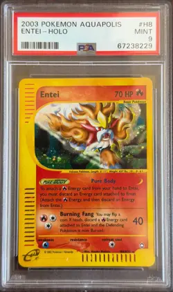 Pokemon Entei H8/H32 - PSA 9 MINT - Aquapolis Holo Rare Vintage Legendary! - Image 1