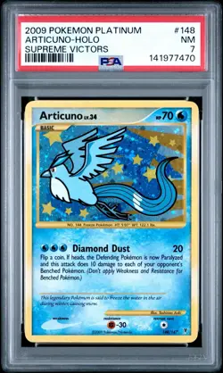 2009 Pokemon Platinum Supreme Victors Articuno Holo 148/147 PSA 7 NM - Image 1