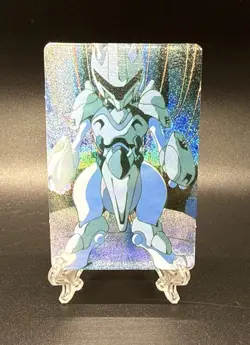 1990s Pokemon Pocket Monsters Holo Prism Vending Sticker Armored Mewtwo POWER - Image 1