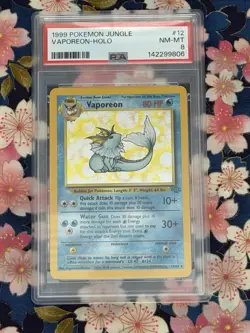 1999 Pokemon Jungle Vaporeon Holo #12 PSA 8 - Image 1