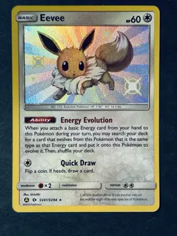 Pokemon Eevee TCG SV41/SV94 Hidden Fates Shiny Vault Holo Rare NM Condition - Image 2