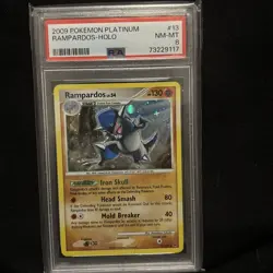 PSA 8 Pokemon Rampardos 13/127 Platinum Holo Rare - Image 1