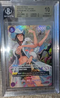 BGS 10 Ms. All Sunday Nico Robin One Piece OP04-064 Pristine Beckett Graded Foil - Image 1