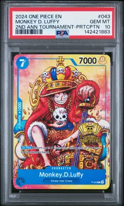 2024 ONE PIECE PROMOS 2ND ANV TOURNAMENT-PARTICIPATION MONKEY D. LUFFY PSA 10 - Image 1