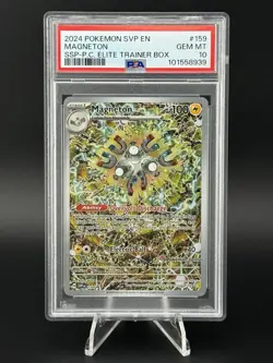 Pokemon TCG Magneton Card 159 Pokemon Center ETB Surging Sparks Series PSA 10 NM - Image 1