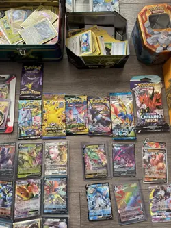 Huge Pokemon TCG Lot – V’s,Gx’s,vmax,Tins, Sealed Booster Packs & Bulk Cards - Image 2
