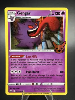 Pokemon Gengar TCG Stamped Card Halloween Trick or Trade, Holo Rare, 057/198 - Image 1