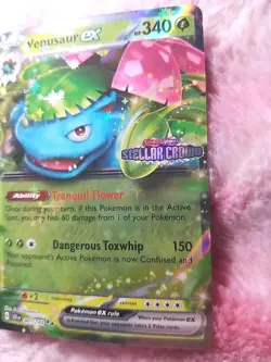 2024 POKEMON VENUSAUR EX STELLAR CROWN Stamped Promo #001 TCG CARD GAMESTOP - Image 3
