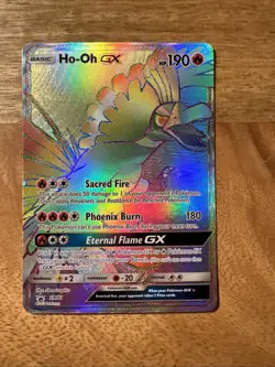 Pokemon TCG Ho-Oh GX Rainbow Holo Rare Sun & Moon SM80 Promo Card - Image 1