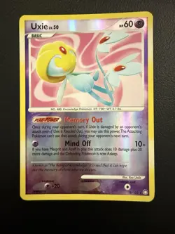 Pokemon TCG- Uxie- 18/123- Reverse Holo Rare- Mysterious Treasures- LP - Image 1