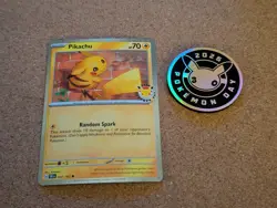 2026 Pikachu 051/162 Pokemon Day 30th Anniversary Stamped Promo TCG Plus Coin - Image 1