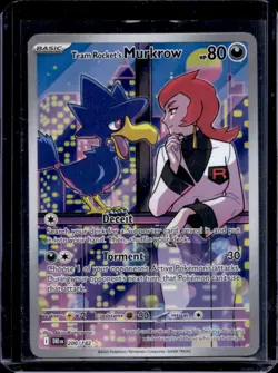 2025 Pokemon Destined Rivals Team Rocket's Murkrow #200/182 - Image 1