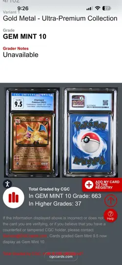 🔥🔥 CGC 10 Charizard Celebrations UPC Gold Metal Pokemon Card 4/102 🔥🔥 - Image 4