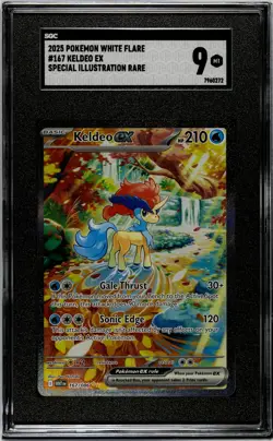 2025 Pokemon White Flare Keldeo EX Special Illustration Rare SGC 9 MT - Image 1