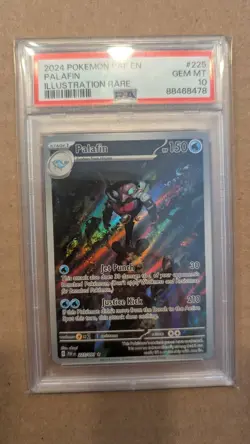 2024 POKEMON PAF EN-PALDEAN FATES ILLUSTRATION RARE #225 PALAFIN PSA 10 - Image 1