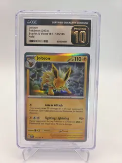 Jolteon Pokemon Graded Card CGC 10 Pristine 135/165 Holo Japanese 2023 - Image 1