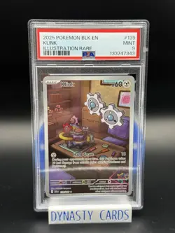 2025 Pokemon Black Bolt Klink Illustration Rare IR PSA 9 - Image 1