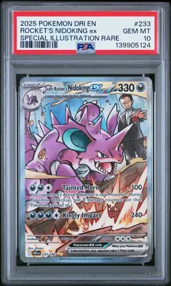 2025 POKEMON DRI SPECIAL ILLUSTRATION RARE #233 TEAM ROCKET'S NIDOKING EX PSA 10 - Image 1