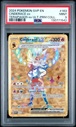 2024 POKEMON SVP EN-SV BLACK STAR PROMO #163 CINDERACE EX PSA 9 - Image 1
