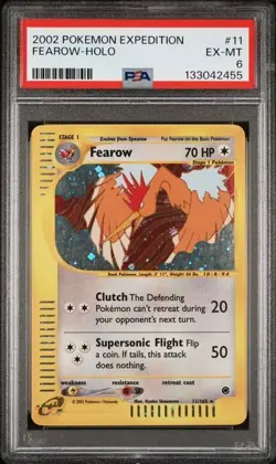 PSA 6 NEAR MINT Pokemon Fearow Holo Rare 2002 Expedition #11/165 - Image 1
