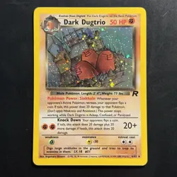 Pokemon Vintage Holo Dark Dugtrio 6/82 Team Rocket WotC 2000 Swirl - Image 1