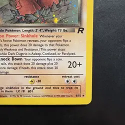 Pokemon Vintage Holo Dark Dugtrio 6/82 Team Rocket WotC 2000 Swirl - Image 4