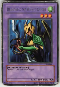 Dragoness the Wicked Knight LOB-086 Rare HP Unlimited - The Legend of Blue Eyes - Image 1