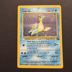 Lapras 10/62 Fossil Holo Rare Card 1999 Edition Pokemon TCG MP/LP - Image 1