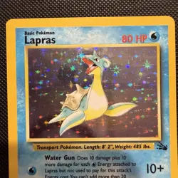 Lapras 10/62 Fossil Holo Rare Card 1999 Edition Pokemon TCG MP/LP - Image 2