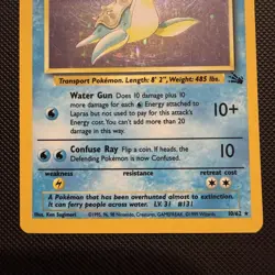 Lapras 10/62 Fossil Holo Rare Card 1999 Edition Pokemon TCG MP/LP - Image 3