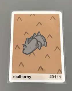 Pookiemoot Realhorny #0111 Rhyhorn Parody Card Fan Art Derpy - Image 1